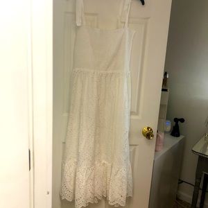 NWOT midi white eyelet dress